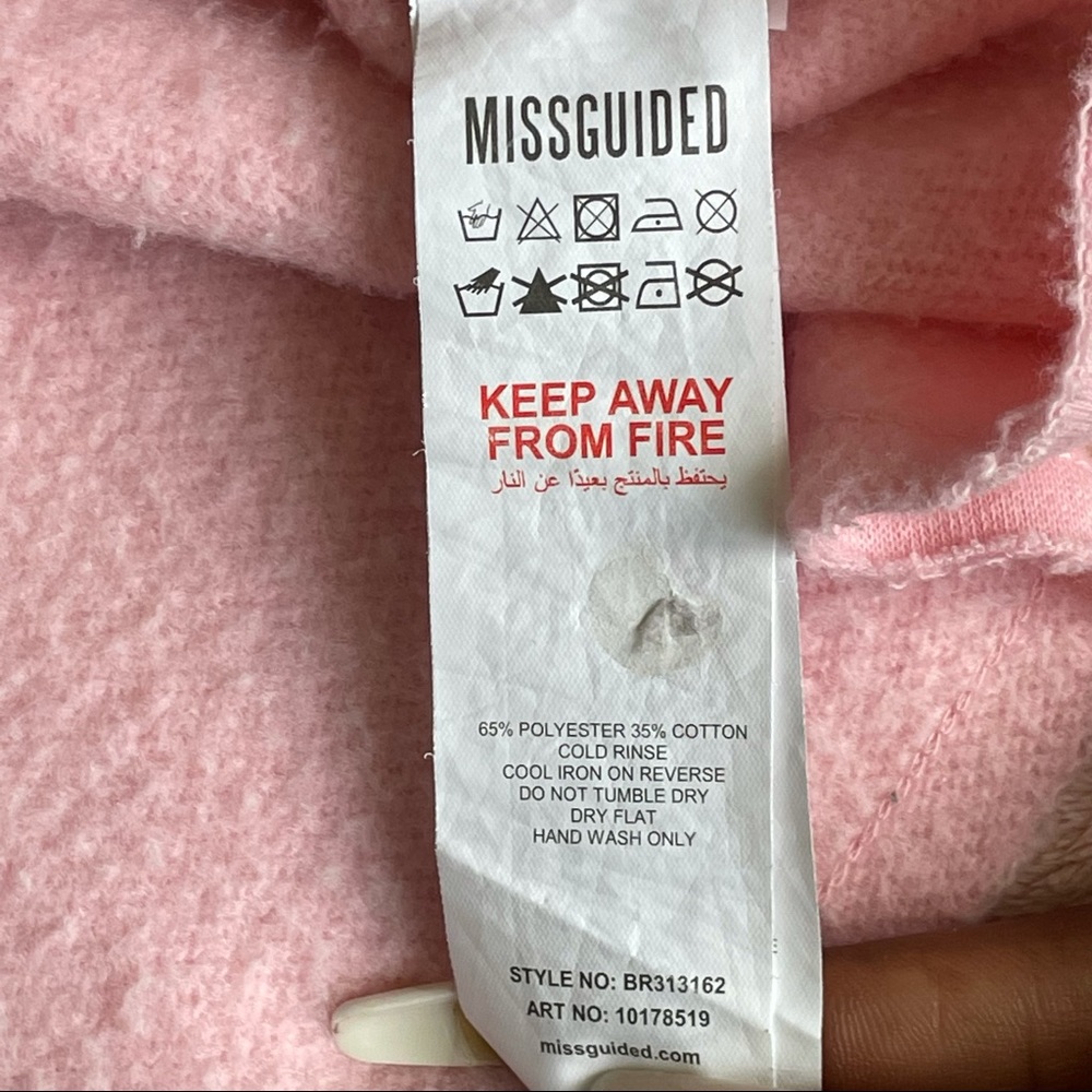 Missguided Playboy Cropped Hoodie Pink - Picture 7 of 9